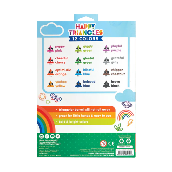 Happy Triangles Jumbo Crayons