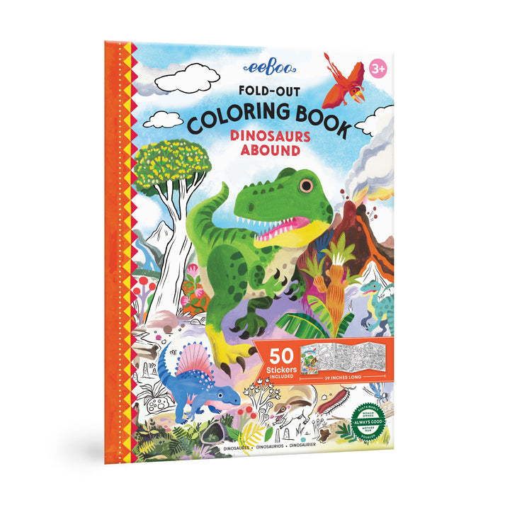 Dinosaurs Abound | Eeboo Fold-Out Coloring Book