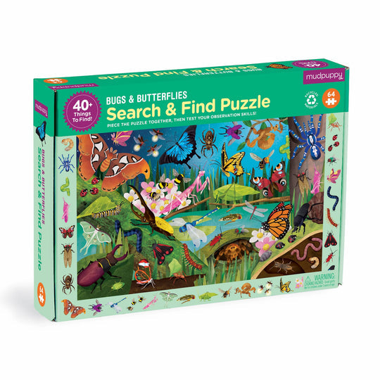 Bugs & Butterflies 64 Piece Search & Find Mudpuppy Puzzle