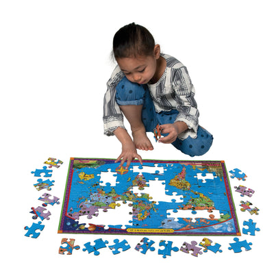 World Map 100 piece Eeboo Puzzle Kaboodles Toy Store - Victoria