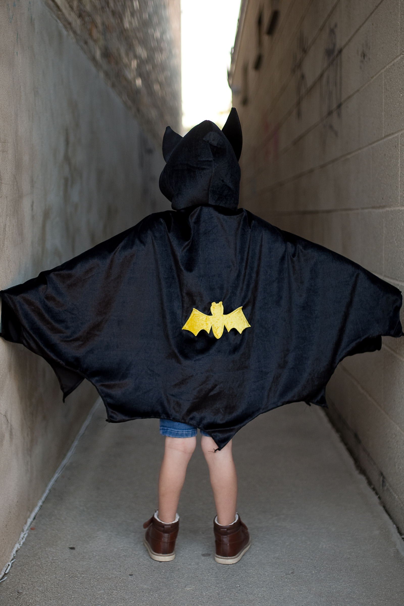Black Bat Cape With Hood