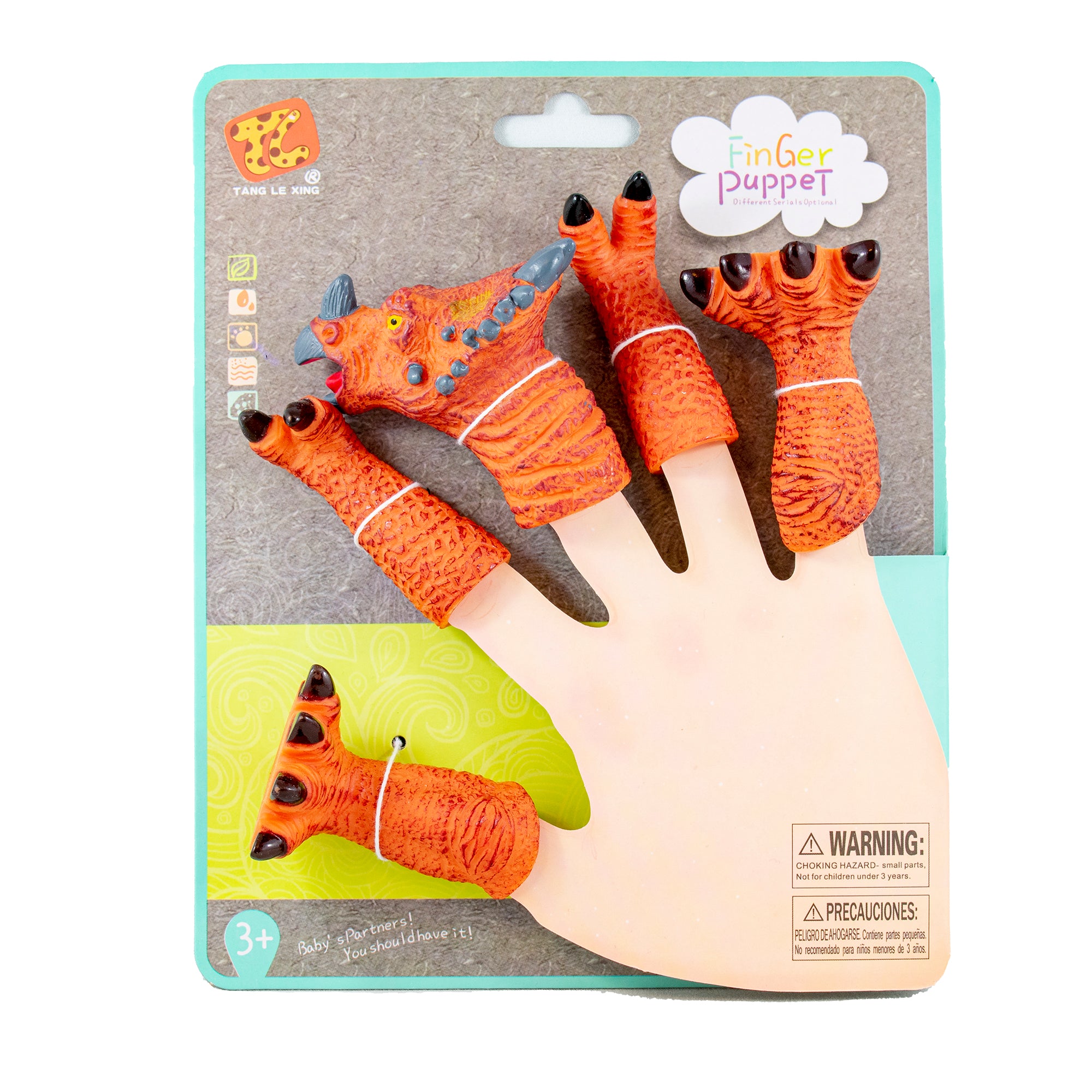 Dinosaur Finger Puppet | Triceratops Kaboodles Toy Store - Victoria
